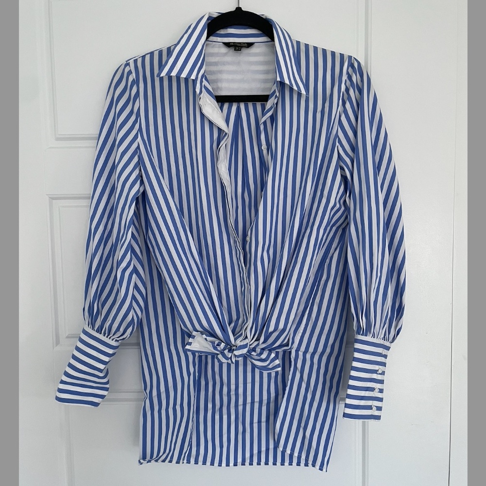 Massimo Dutti Blue & White Stripe Shirt